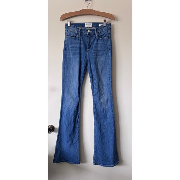 Frame Blue Le High Flare Jeans In Free Bird Size 26 - Picture 3 of 6